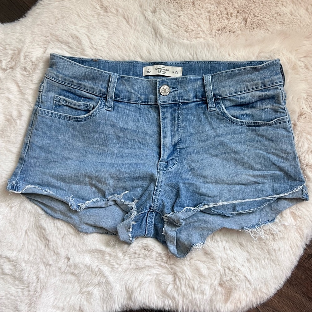Abercrombie & Fitch Light Blue Denim Jean Shorts Size 27 (4)